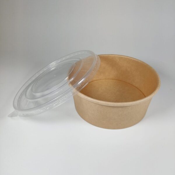 Kraft Paper Food Bowls (1000cc) with lids (300 sets) - Image 6