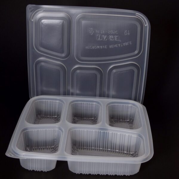 1000ml 5 Compartment Square Food Container (170ML/340ML/170ML/150ML/170ML) (200 sets) - Image 4