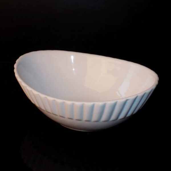 28cm / 11" Oval Ribbed Bowl (Vitrified)