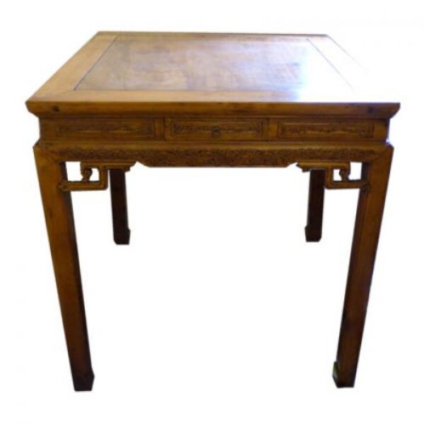(T2) Square Table with Carving