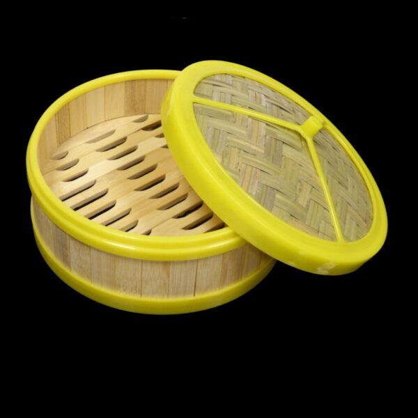 Bamboo Steamer Set with Plastic Rim (7") - Image 2