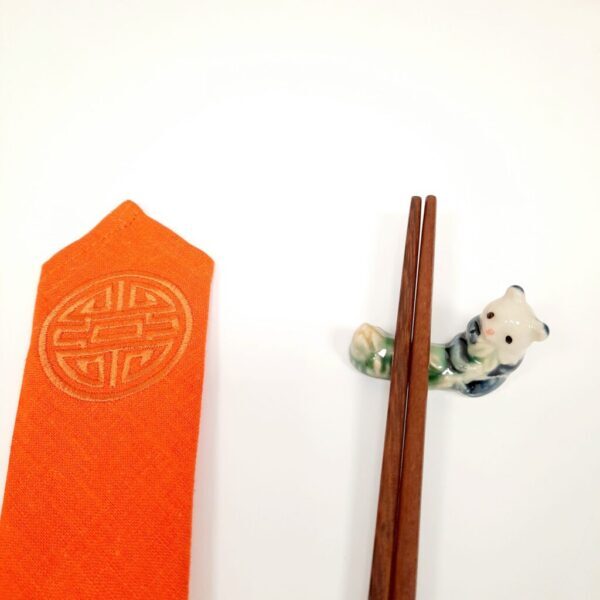 Deluxe Placemat Set for One, with Panda Chopstick Stand - Image 2