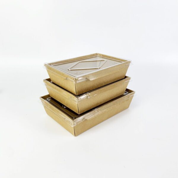 Kraft Paper Food Box (1200cc) with lids (200 sets) - Image 3