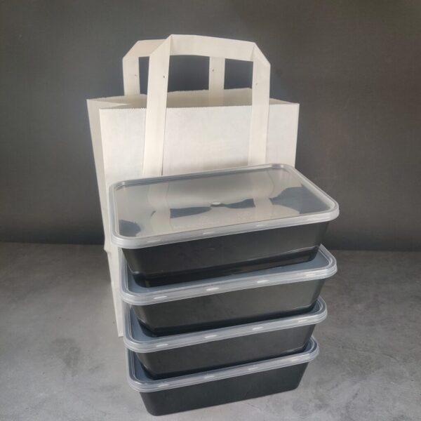 White Kraft Paper Takeaway Carrier Bags (M) (250pcs) @ 7p + vat each - Image 2