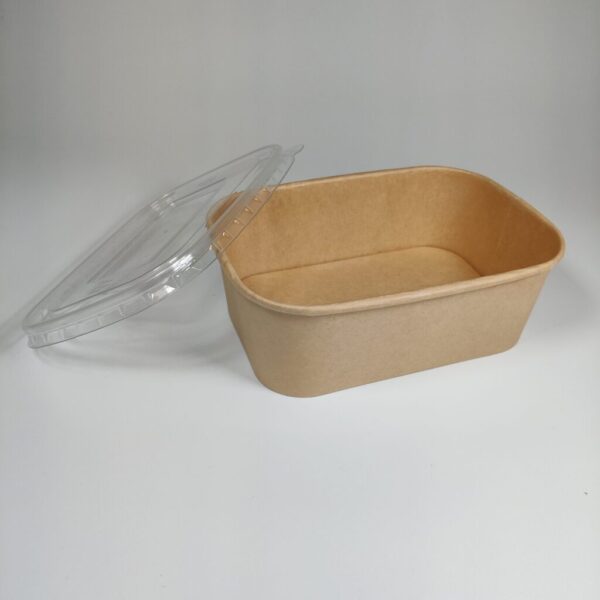 Kraft Paper Food Rectangular Box (750cc) with lids (300 sets) - Image 2