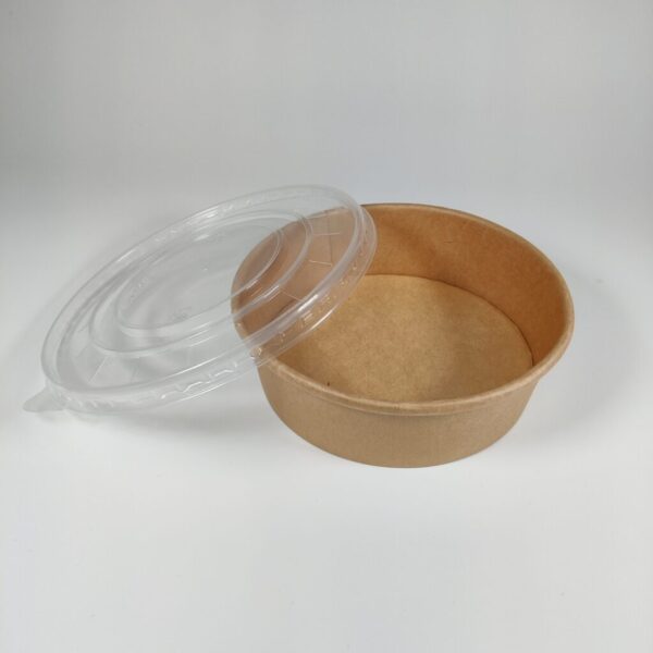 Kraft Paper Food Bowls (500cc) with lids (300 sets) - Image 2