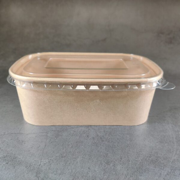 Kraft Paper Food Rectangular Box (750cc) with lids (300 sets)