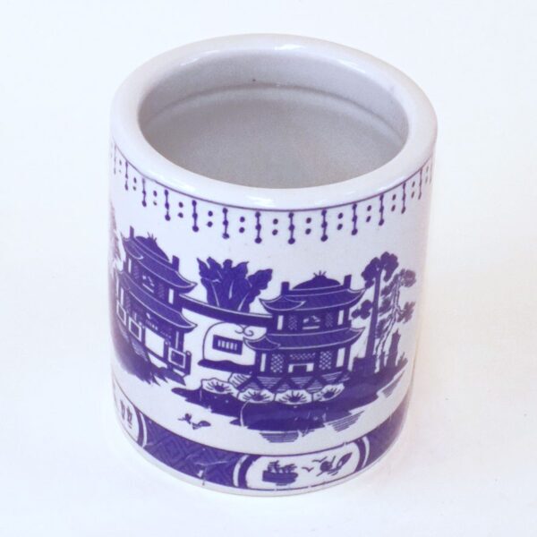Large Ceramic Pen Holder - Blue Pagodas