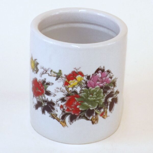 Large Ceramic Pen Holder - Flowers