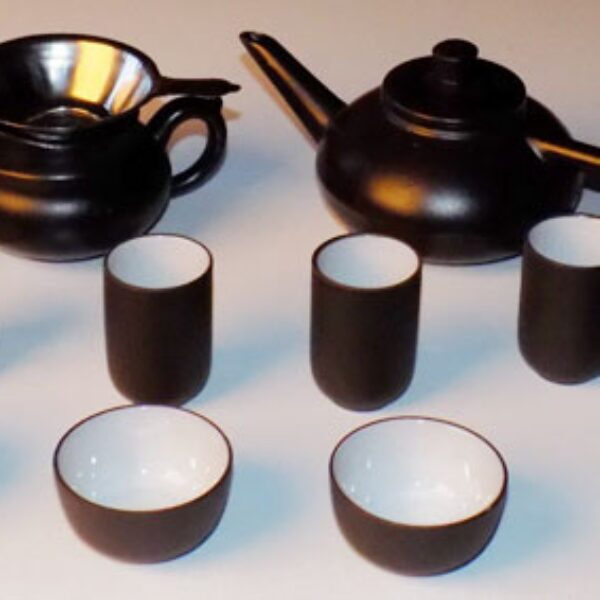 Mini Tea Set - Dark Brown Clay Ceramic