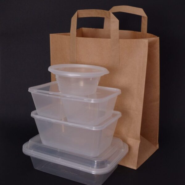 Brown Kraft Paper Takeaway Carrier Bags (L) (250pcs) - Image 4