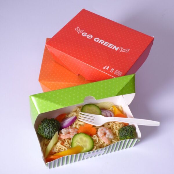 'Go Green' Paper Food Container - 640cc/20oz - (300pcs) - Image 2