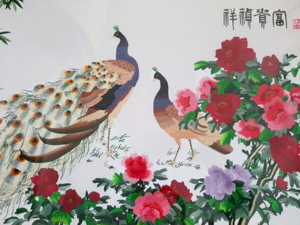 Peacocks, Blossom Flowers and Bamboo 富貴禎祥 - Image 2