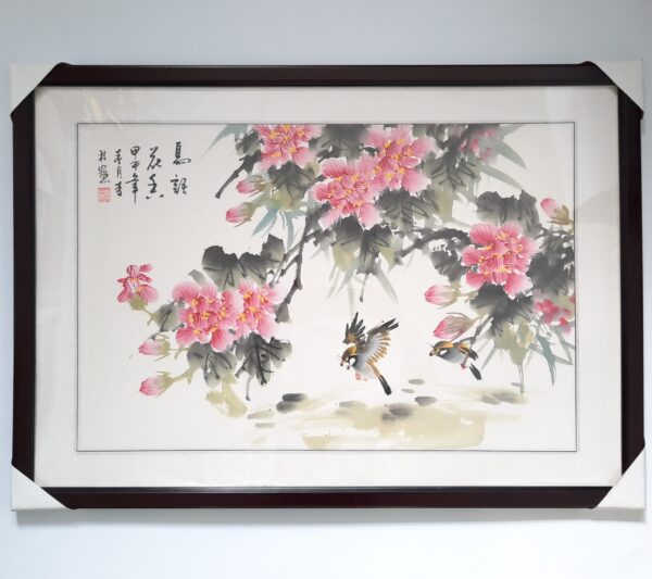 Bird and Blooming Hibiscus 鳥語花香