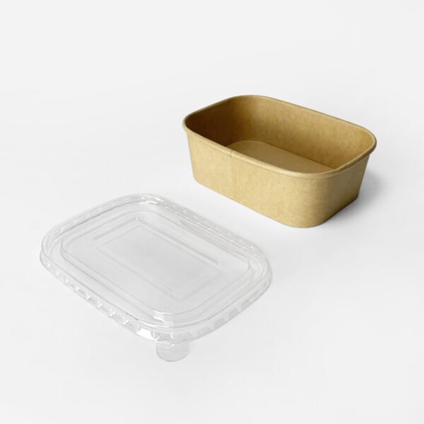 Kraft Paper Food Rectangular Box (1000cc) with lids (300 sets) - Image 4