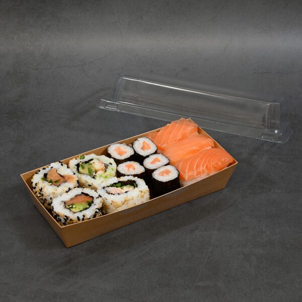 Kraft Paper Sushi Box with Lids No.3, 475ml (350sets) - Image 2