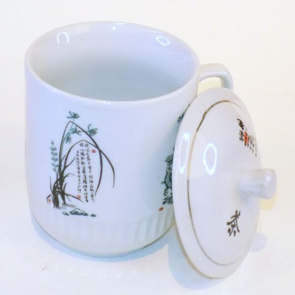 XL Ceramic Mug with Lid - Green Tea - Image 2