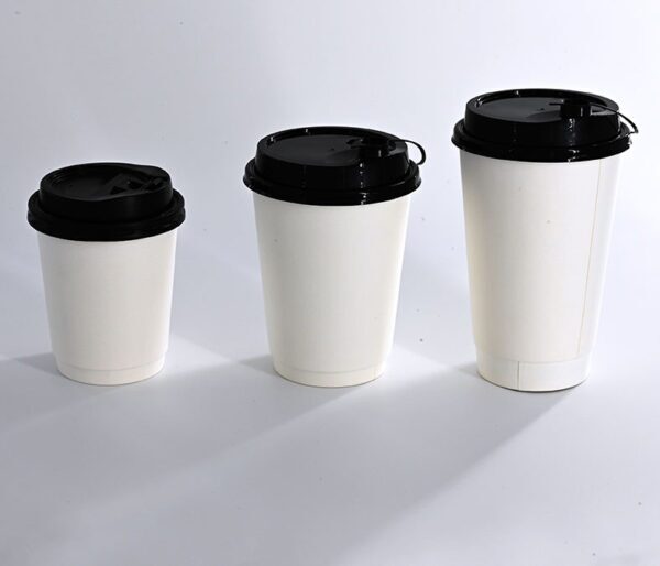 White Double Wall Disposable Coffee Cup ( Lids sold Separately )