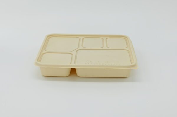 5 Compartment biodegradable food container, 200sets - Image 4