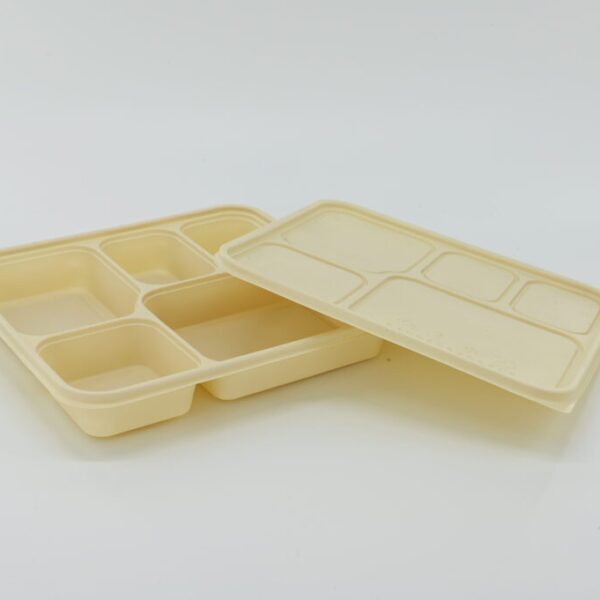 5 Compartment biodegradable food container, 200sets