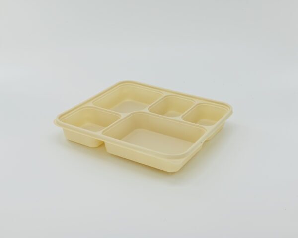 5 Compartment biodegradable food container, 200sets - Image 2