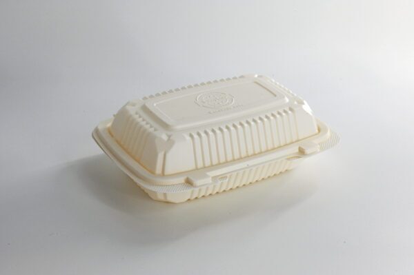 (BIO-D) Corn Starch Clamshell Container 1000ml, 200pcs/ctn