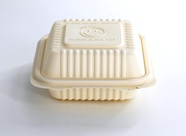 (BIO-D) Corn Starch Clamshell Container (burger box), 450ml,250pcs/ctn - Image 4