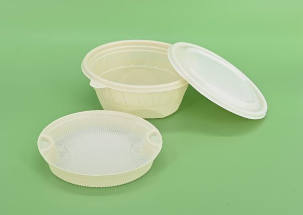 (BIO-D) Corn Starch Bowl Container with Inner Tray 1000ml, 120pcs/ctn - Image 2