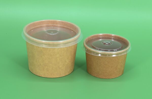 3.5oz Kraft Paper Container with Plastic Lid - (1000pcs) - Image 3