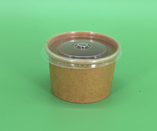 3.5oz Kraft Paper Container with Plastic Lid - (1000pcs)
