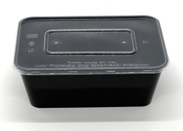 1000cc Food Container Black Base with Clear Lid 250 sets - Image 4