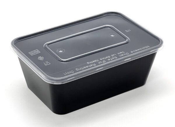 1000cc Food Container Black Base with Clear Lid 250 sets - Image 5