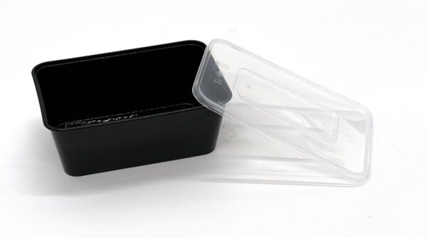 1000cc Food Container Black Base with Clear Lid 250 sets - Image 2