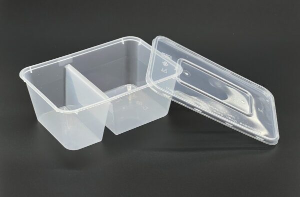 1000cc Rectangular Food Container 2 Section (700/300) Clear, 250 sets - Image 5