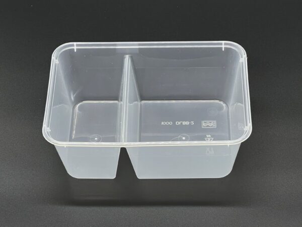 1000cc Rectangular Food Container 2 Section (700/300) Clear, 250 sets - Image 4