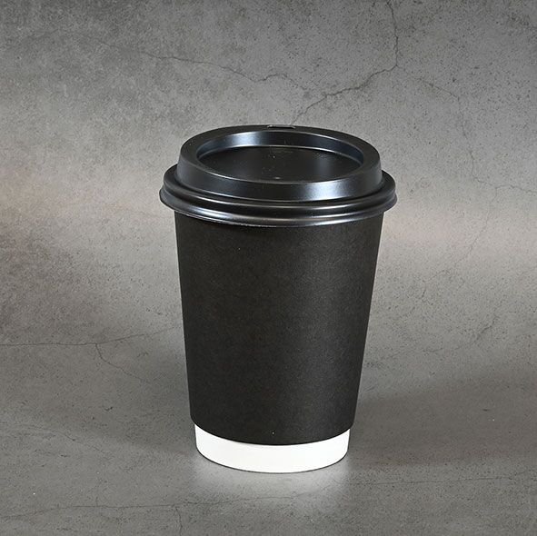 Black Double Wall Disposable Coffee Cup ( Lids sold Separately ) - Image 3