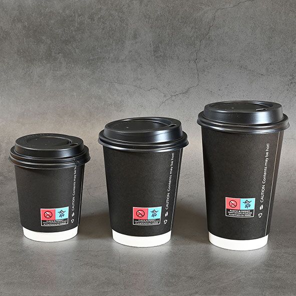 Black Double Wall Disposable Coffee Cup ( Lids sold Separately ) - Image 5