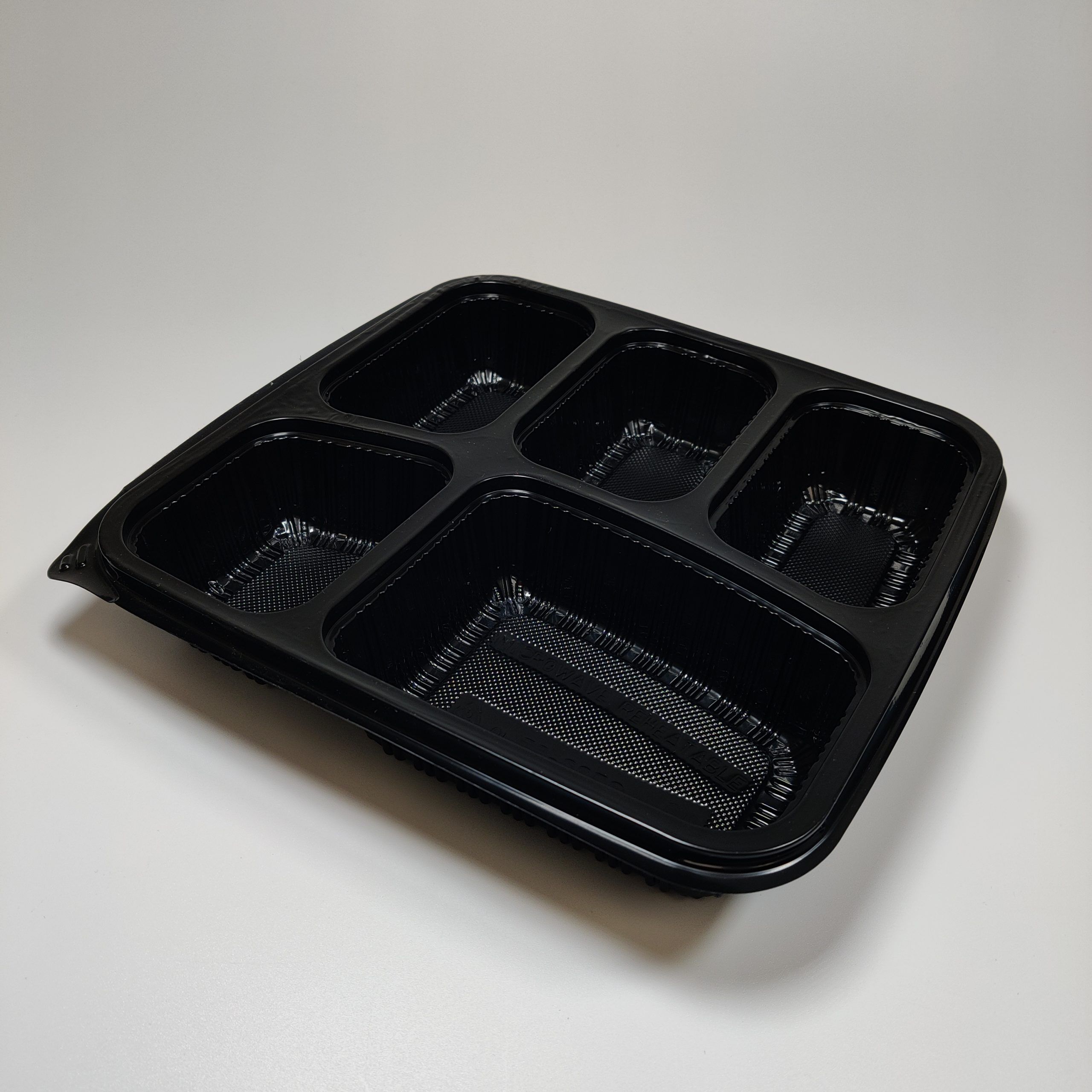 1000ml Black 5 Compartment Square Food Container (170ML/340ML/170ML/150ML/170ML) (200 sets) - Image 4