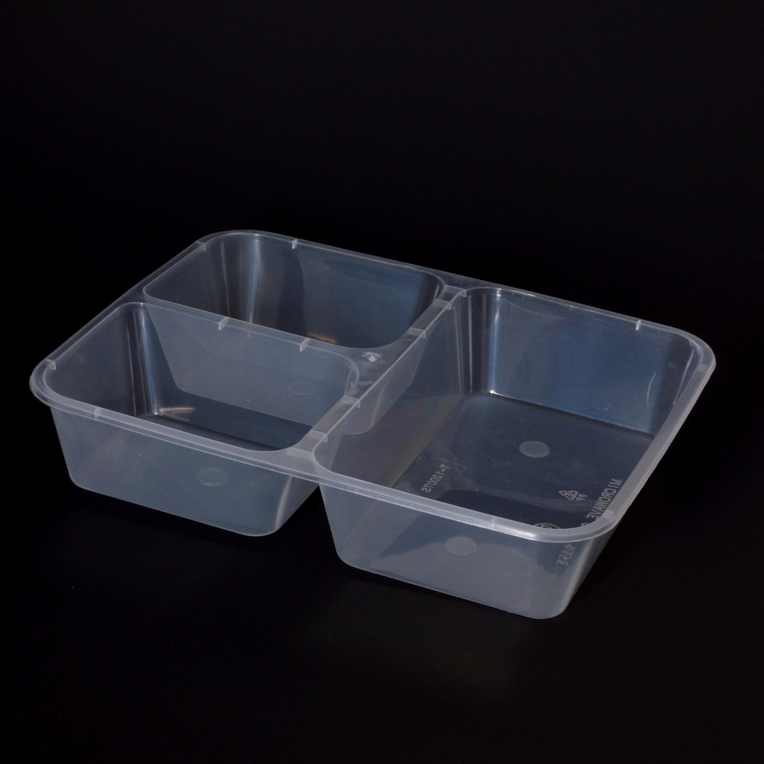 1200cc Rectangular Food Container 3 Section (100 sets) - Image 3