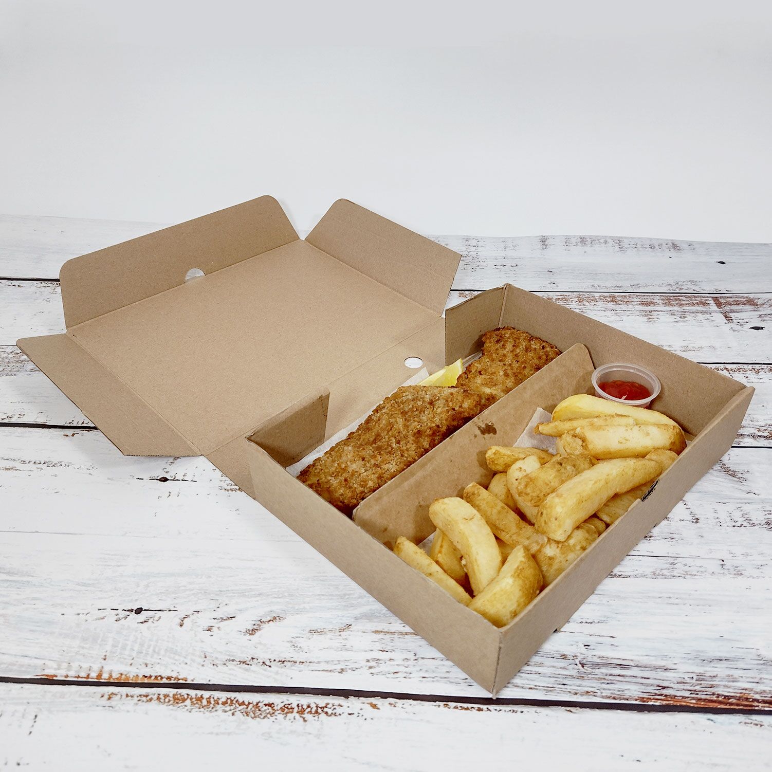 Premium Kraft paper Meal box with divider medium (100pcs)