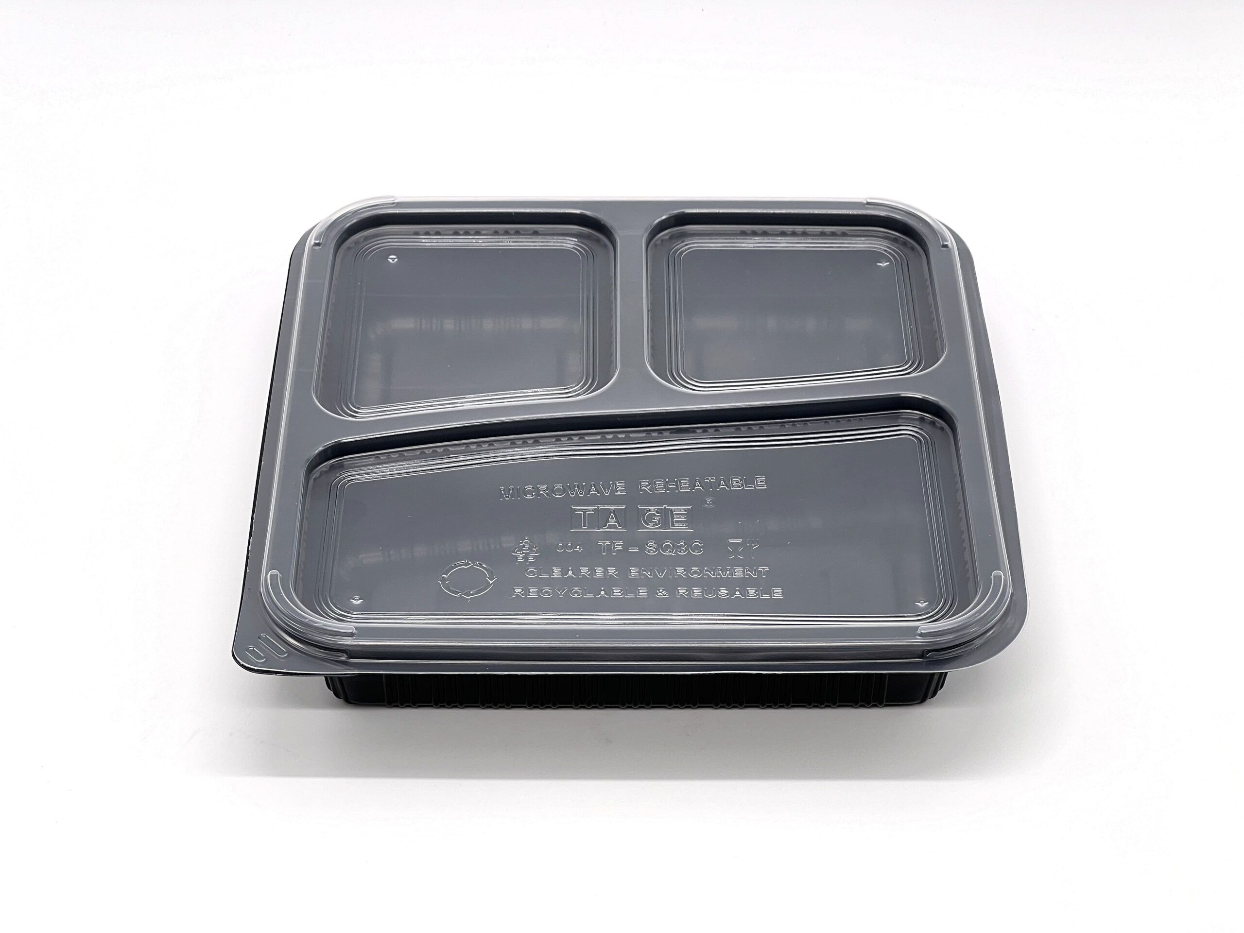 930ml Black 3 Compartment Square Food Container (480ML/240ML/210ML) (200 sets) - Image 4