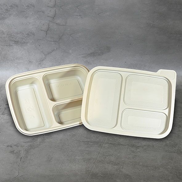 3 Compartment biodegradable food container (100 sets) - Image 5
