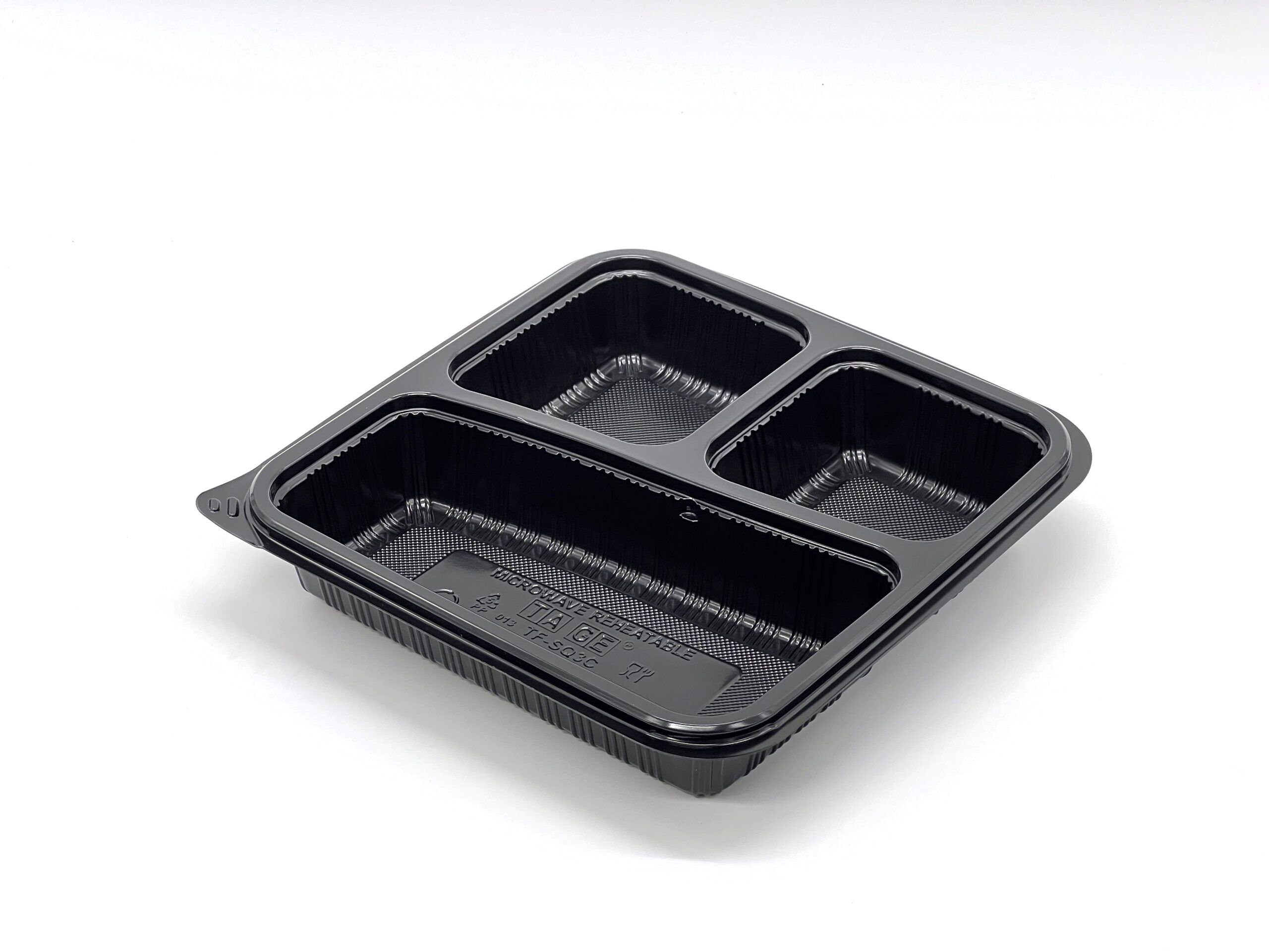 930ml Black 3 Compartment Square Food Container (480ML/240ML/210ML) (200 sets) - Image 2