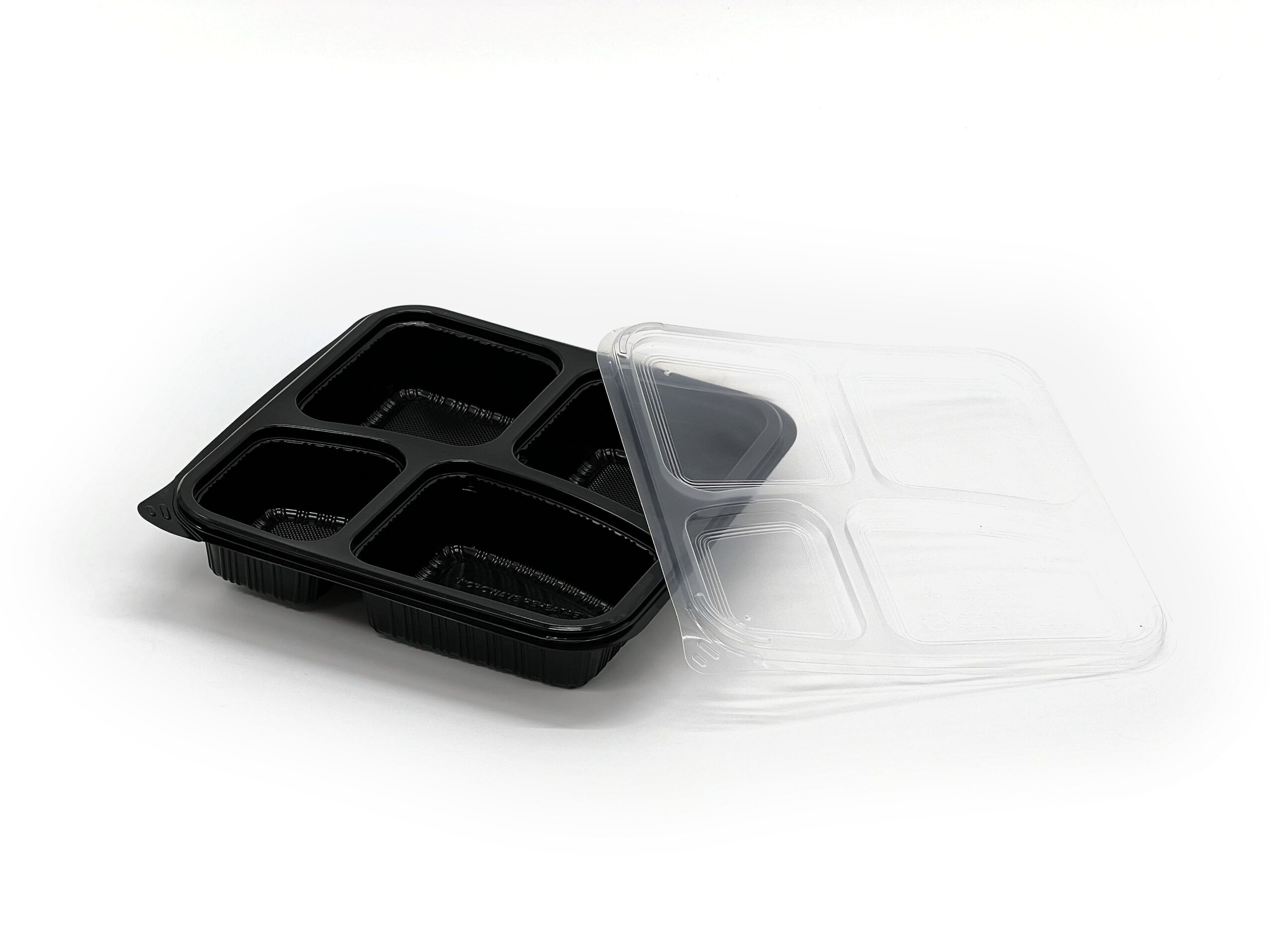 995ml Black 4 Compartment Square Food Container (140ML/250ML/245ML/245ML) (200 sets) - Image 4