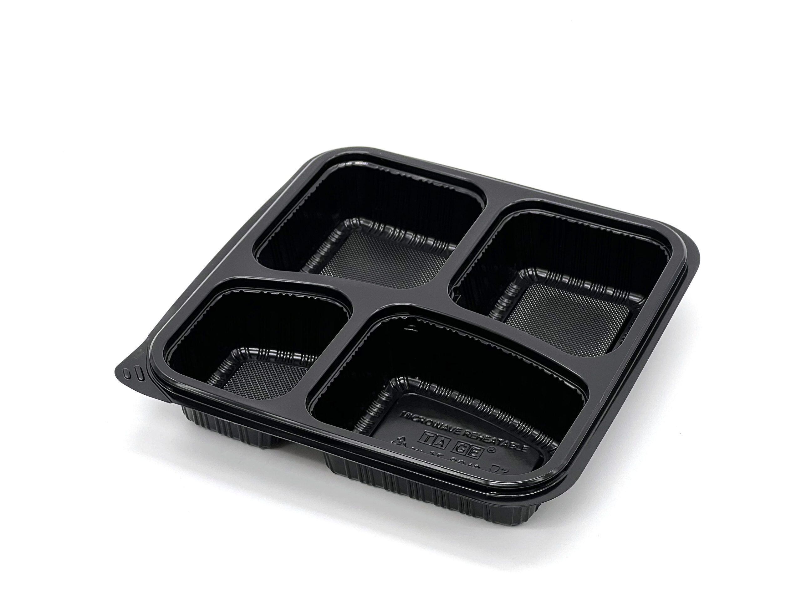 995ml Black 4 Compartment Square Food Container (140ML/250ML/245ML/245ML) (200 sets) - Image 2