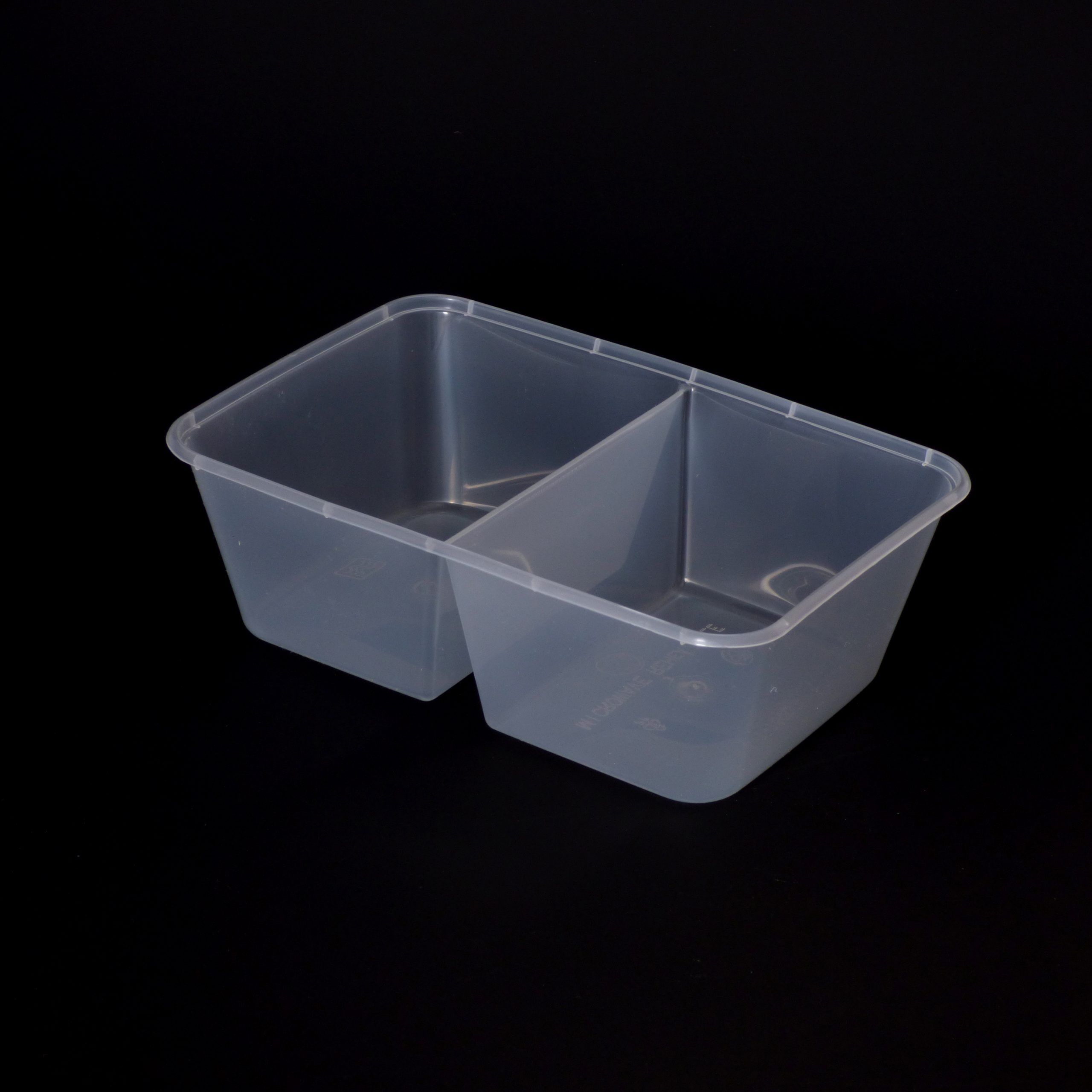 750cc Rectangular Food Container 2 Section (250 sets) - Image 3