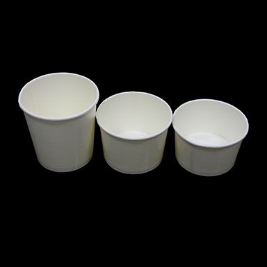 8oz White Heavy Duty Paper Container with Plastic Lid - (500pcs) - Image 3