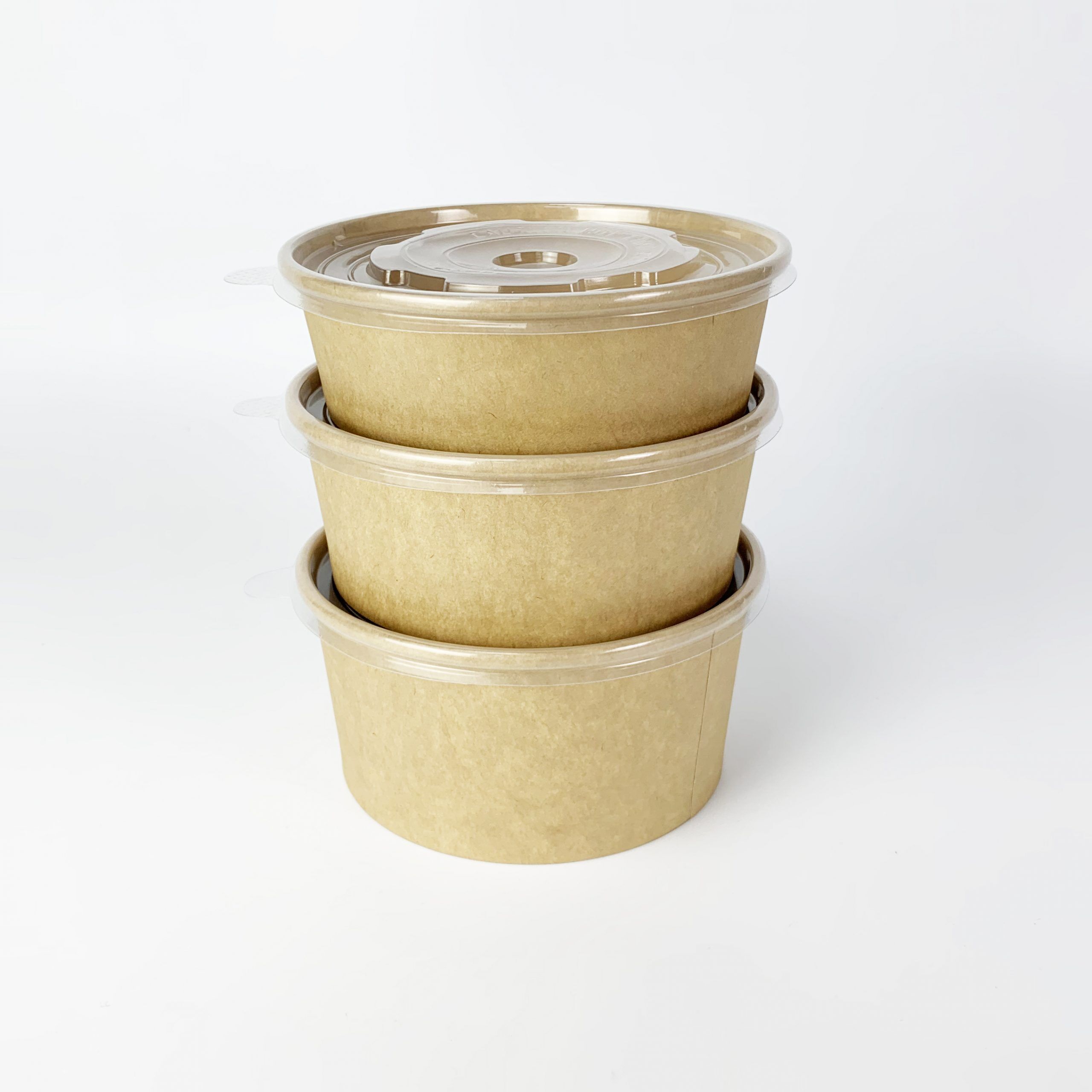 Kraft Paper Food Bowls (1000cc) with lids (300 sets) - Image 5