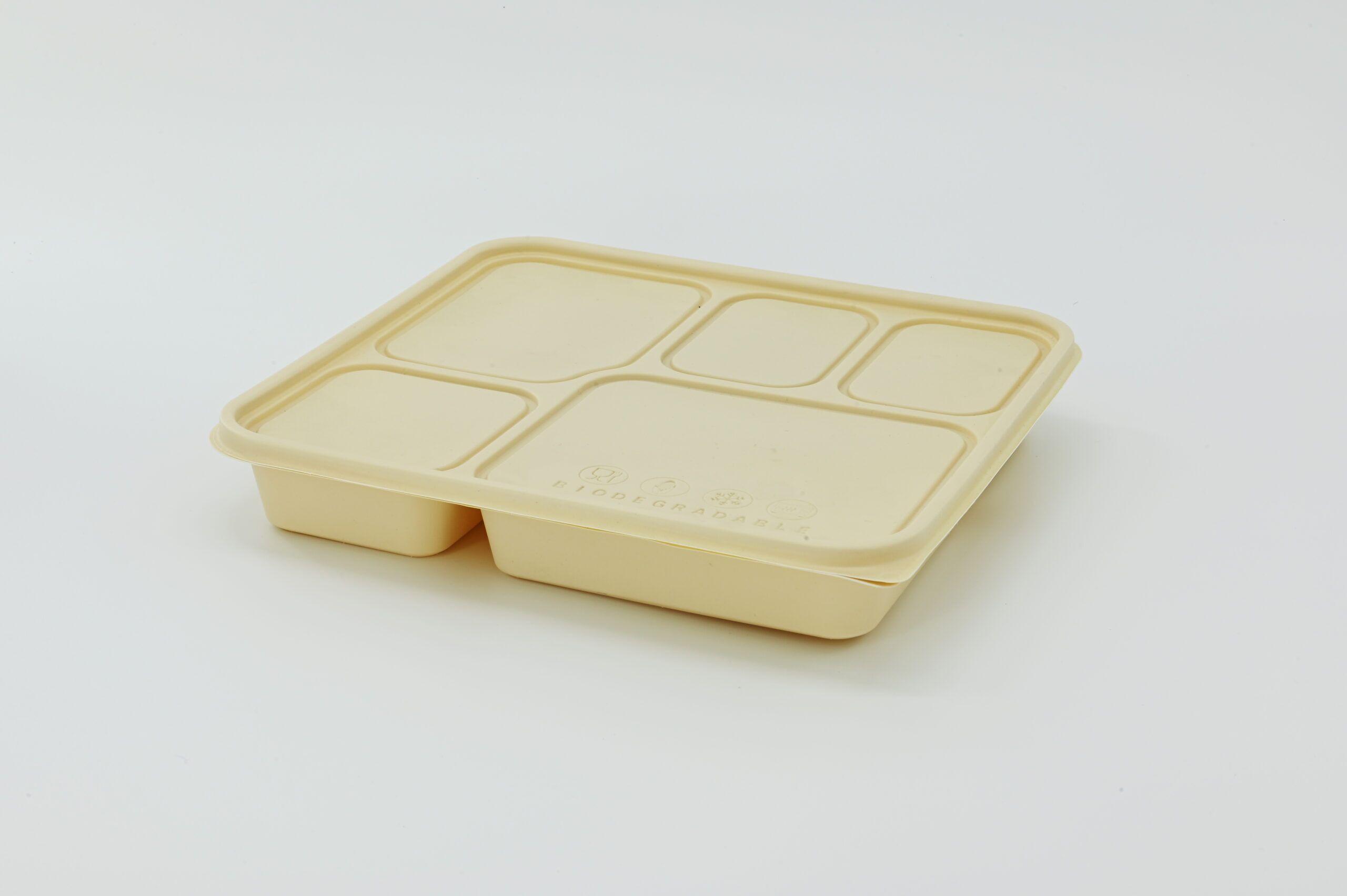 5 Compartment biodegradable food container, 100sets - Image 3