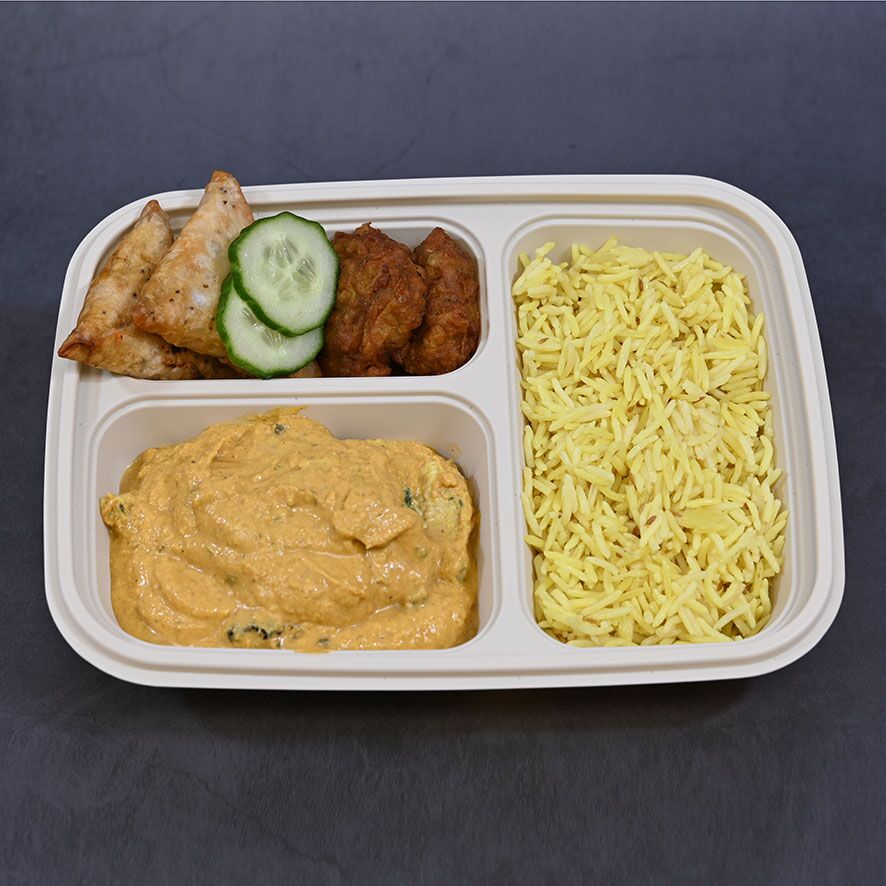 3 Compartment biodegradable food container (100 sets) - Image 2